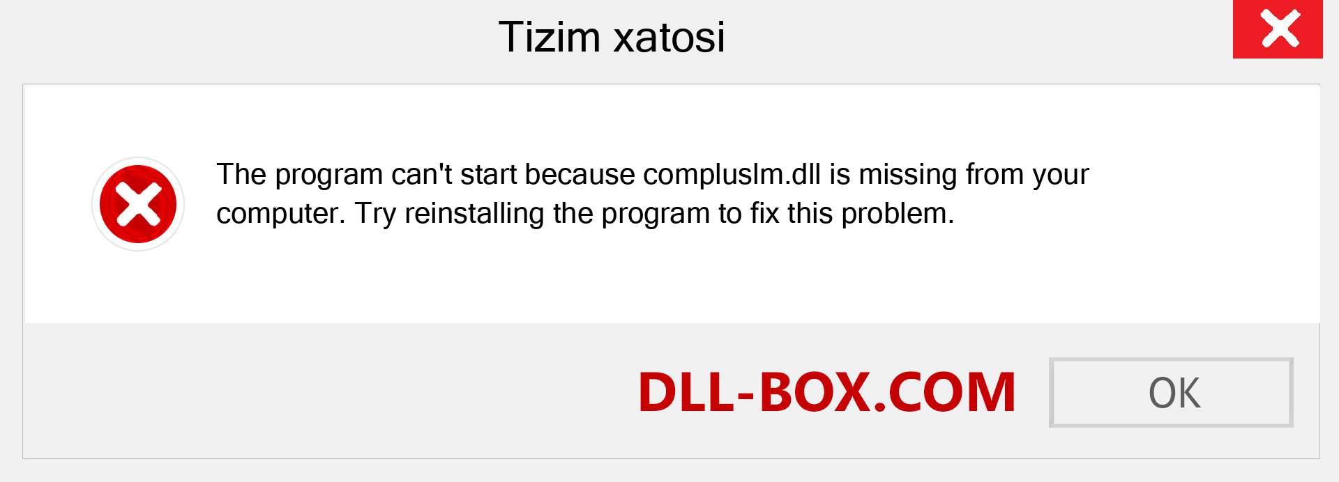 compluslm.dll fayli yo'qolganmi?. Windows 7, 8, 10 uchun yuklab olish - Windowsda compluslm dll etishmayotgan xatoni tuzating, rasmlar, rasmlar